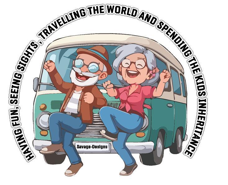 Spending The Kids Inheritance, Dancing In Front of Motorhome Camper Decal Vinyl