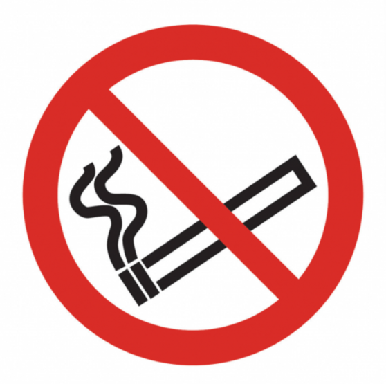 No Smoking Circular Sticker Various Sizes