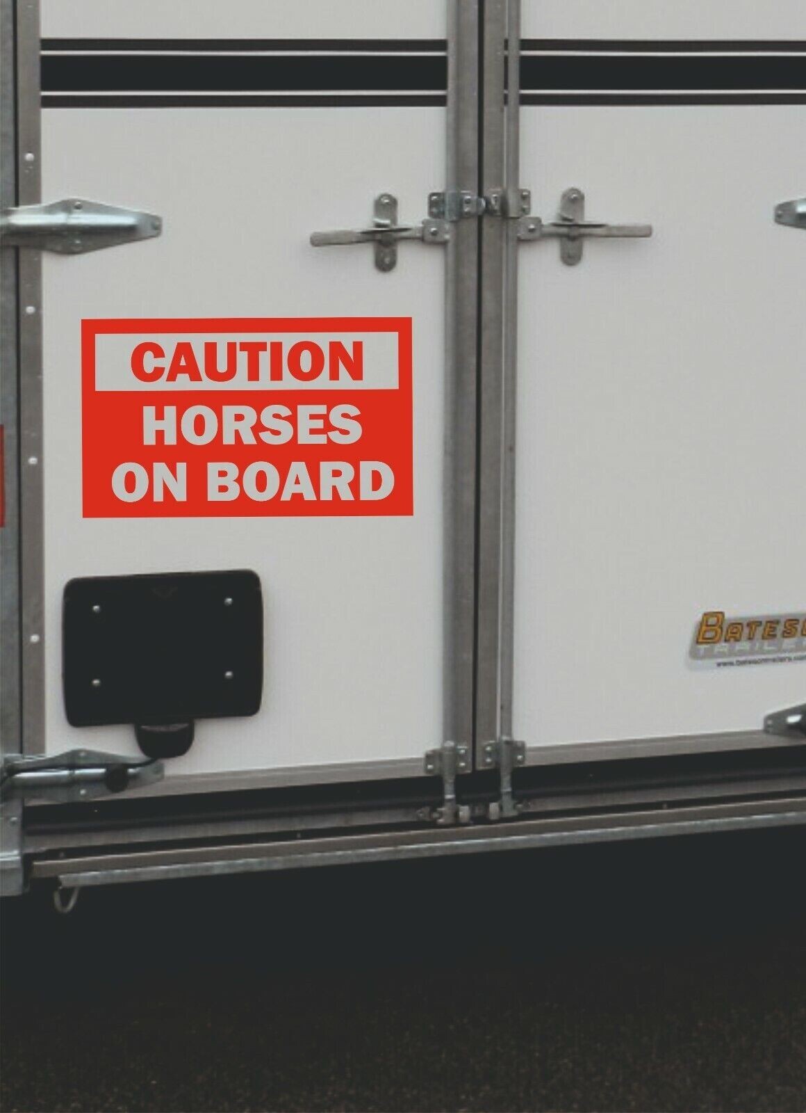 Large Horse Box Decal "Caution Horses On Board" for Horse Lorry , Horse Box etc