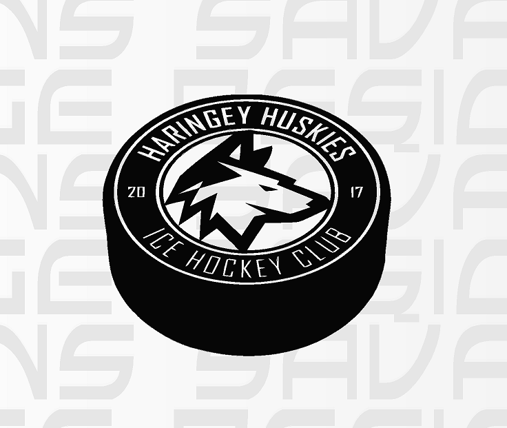 Haringey Huskies Ice Hockey Puck 1 car bumper sticker / wall decal
