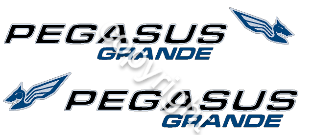 Bailey Pegasus Grande Caravan Vinyl Stickers - 3d Shaded - 89 x 17cm