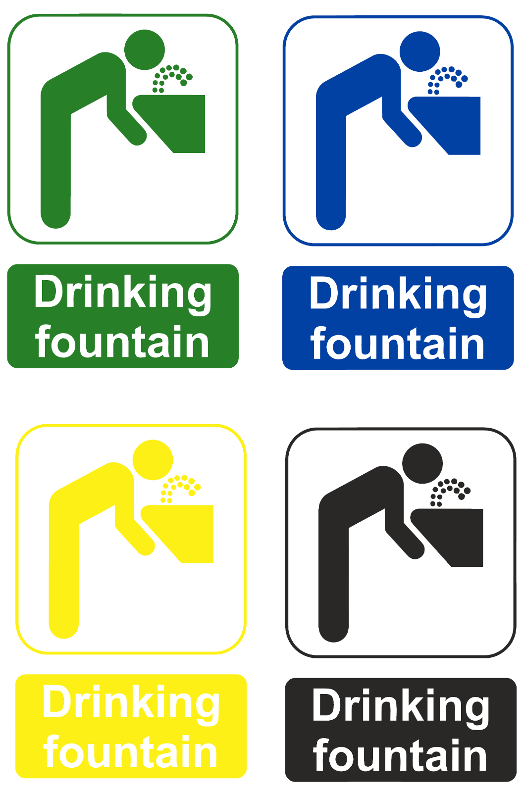 Drinking Fountain Vinyl Decals - Various Sizes / Colours