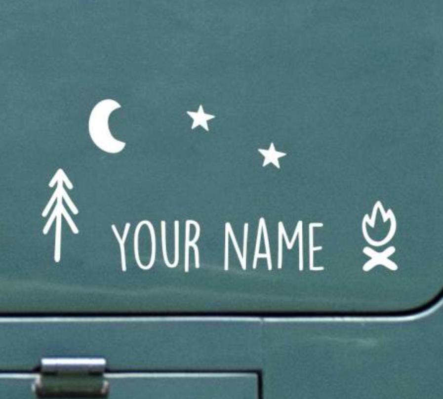 Custom Camper Van Caravan Name Sticker