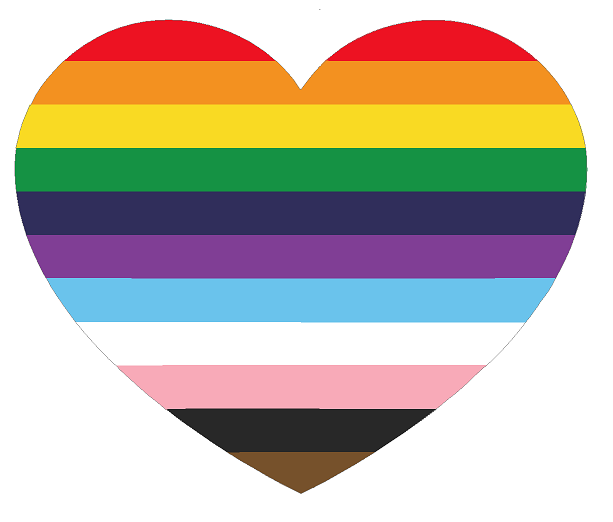 LGBTQIA Love Heart - Large Bumper / Window Printed Vinyl Sticker 12cm