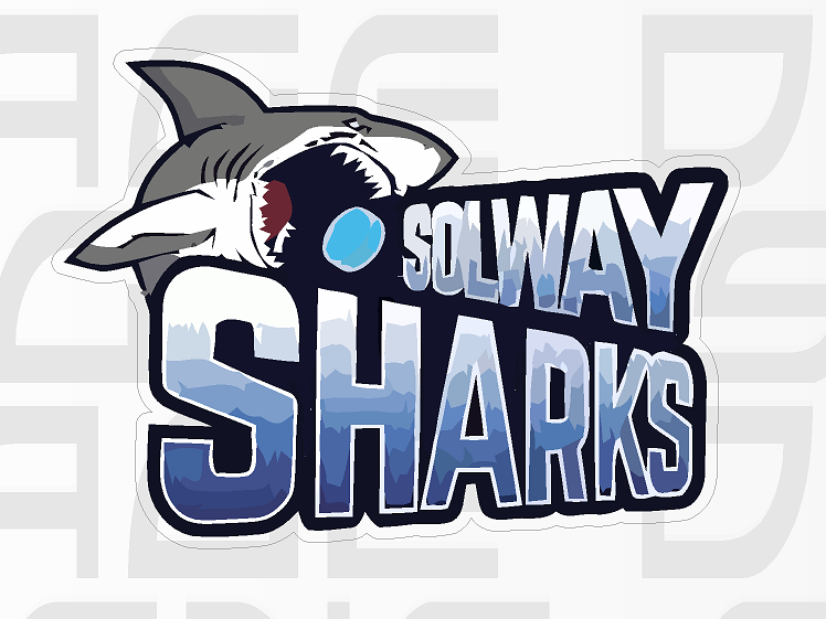 Solway Sharks Styled Ice Hockey car bumper sticker / wall decal