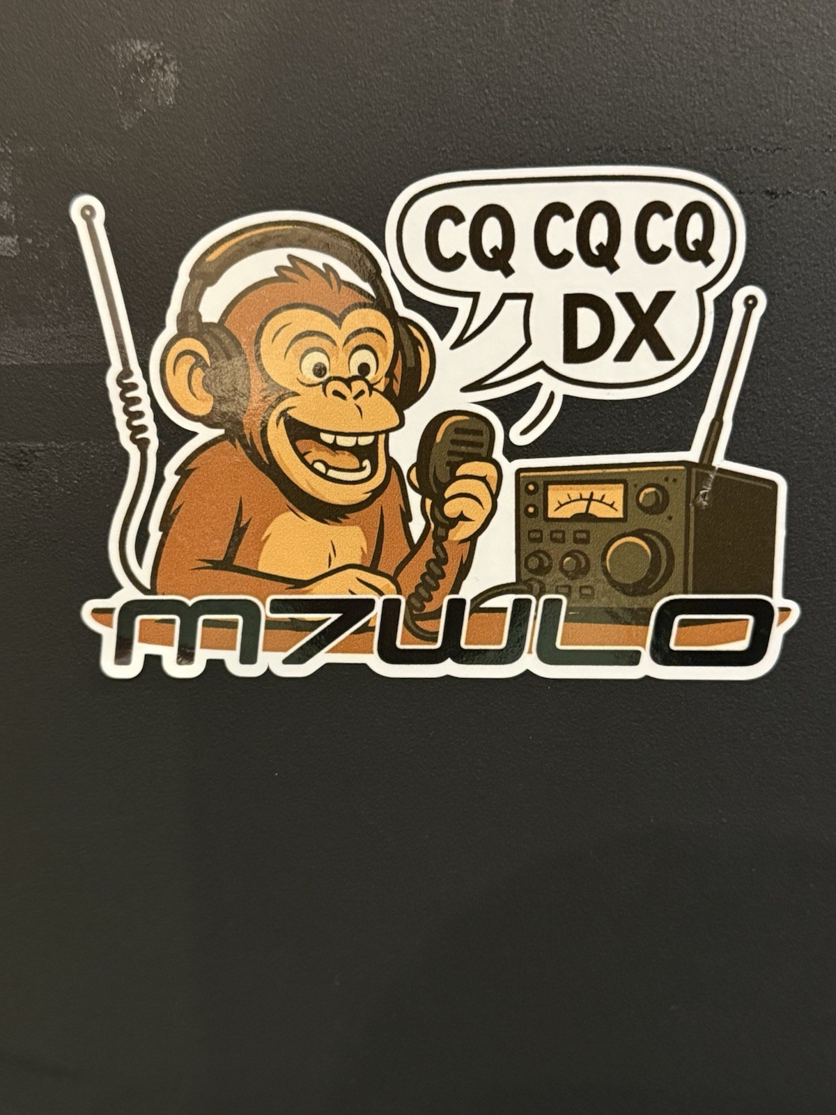 Ham Radio Sticker With YOUR Call Sign , CQ Monkey Stickers