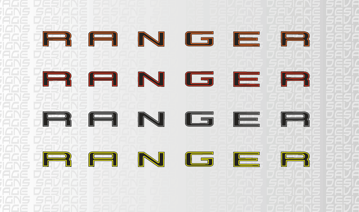 PRINTED RANGER TAILGATE STICKER DECAL VINYL - (TWO TONE / TWO COLOURS )
