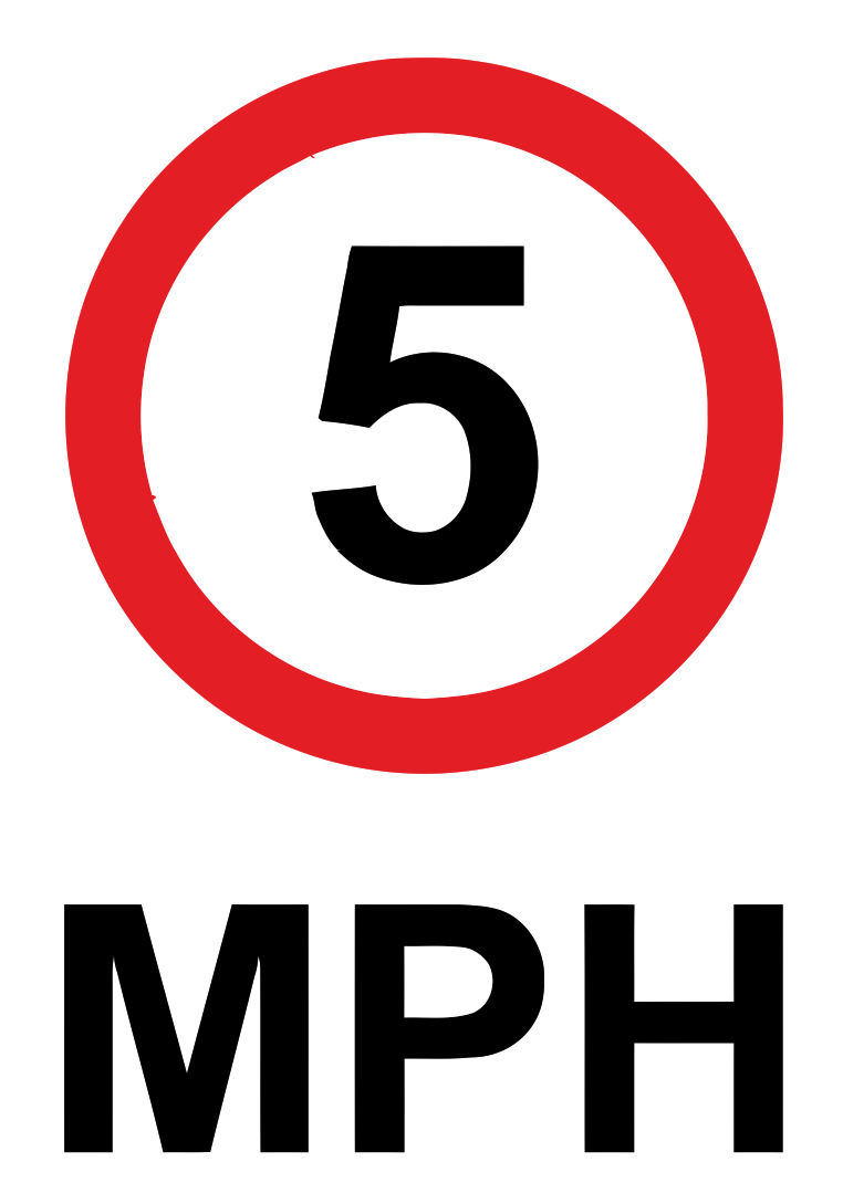 5 MPH Speed Signs - External vinyl Decals / Stickers - Various Sizes / Colours