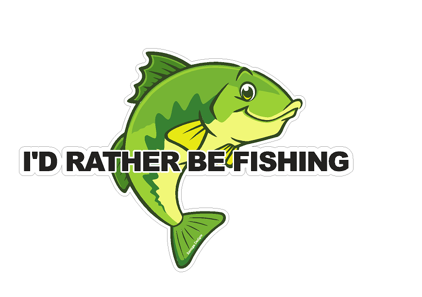 Id Rather be Fishing !! vinyl decal / sticker 12x8cm