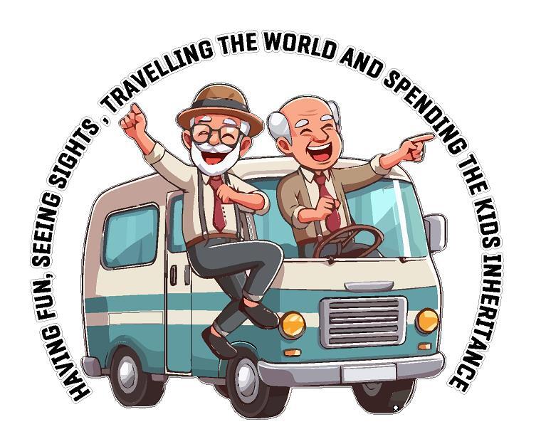 Spending The Kids Inheritance, 2 Men Dancing Motorhome Camper Decal Vinyl