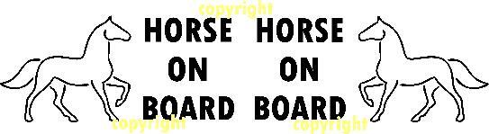 Large Horse Box Vinyl "horse on board" Decals for Horse Lorry , Horse Box etc