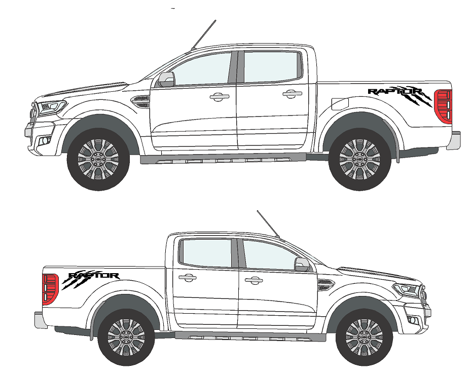 RANGER. RAPTOR Stickers Decals Rear Graphics. *any Colour *Any Size