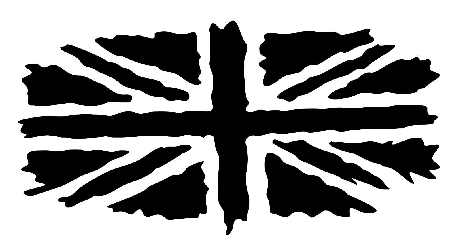 Ragged Edge Union Jack Decals / Stickers Pack Various Colours / Sizes