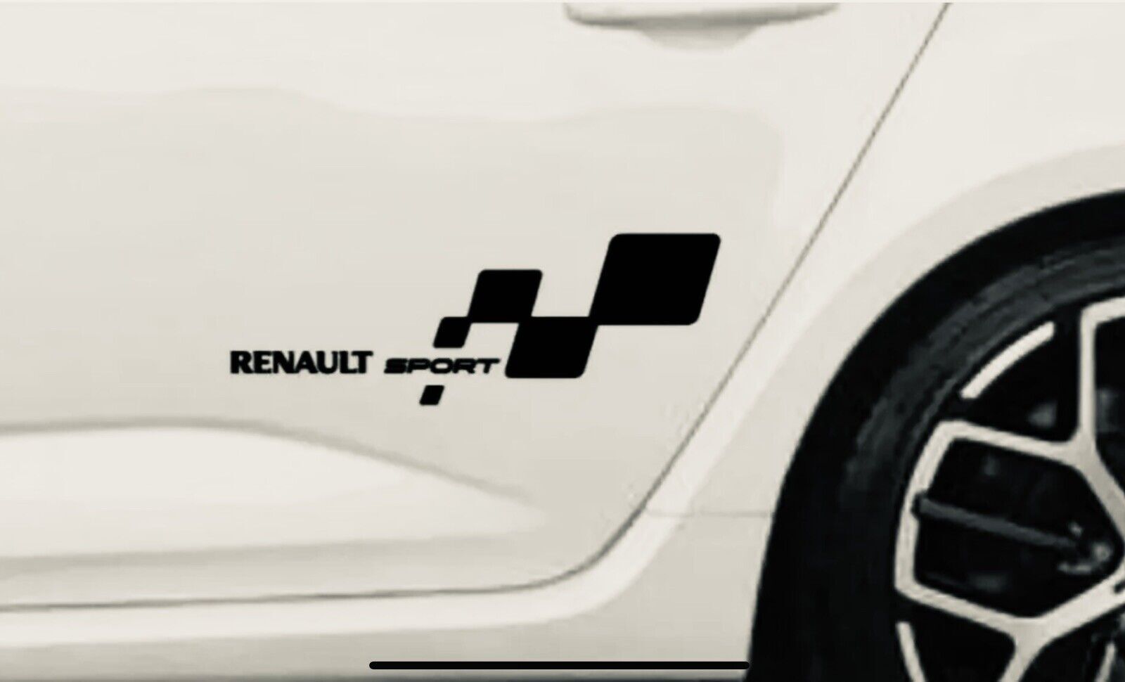 Renault Sport Side Skirt Any Colour Vinyl Car Decals Stickers Pair Sided 26x9cm