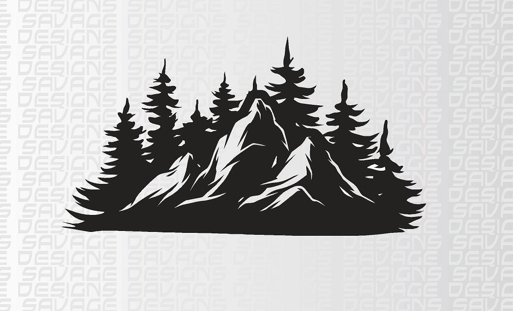 Forrest mountains / Camper / Caravan Decals / Stickers Various Sizes
