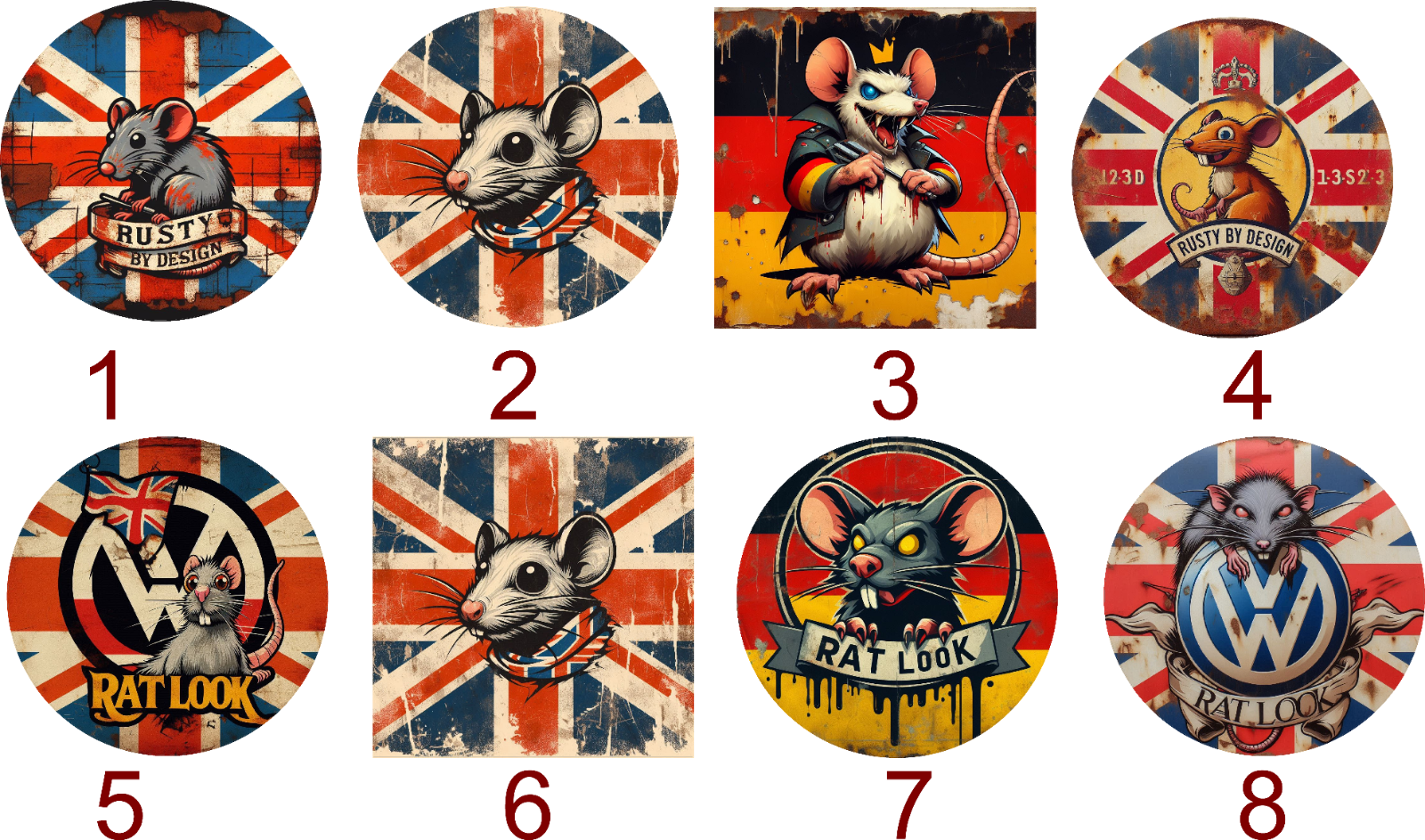 Rat Look / Rod Sticker ,Various Designs Car Bumper / Window Decal Vinyl
