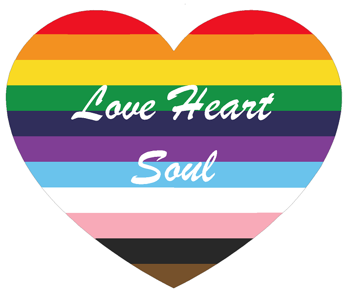 LGBTQIA Love Heart Soul - Large Bumper / Window Printed Vinyl Sticker