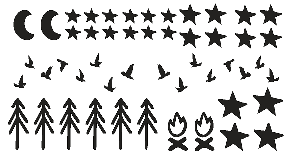 Silhouette Camp Fire In the Woods - Van Stickers - Campervan Decals - Stickers