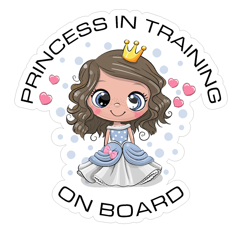 Princess In Training - Large Bumper / Window Printed Vinyl Sticker 12cm