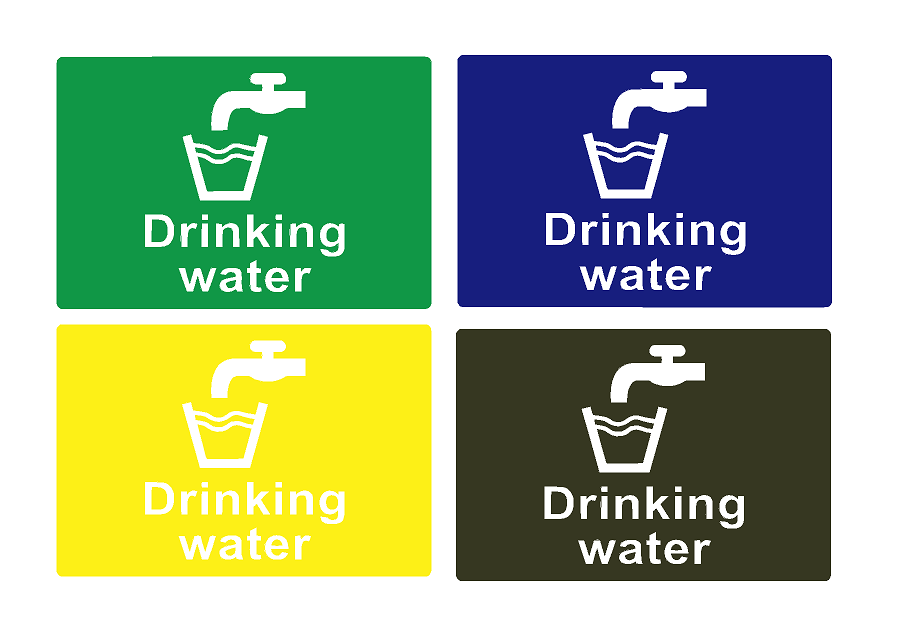 Drinking Water Vinyl Decals - Various Sizes / Colours